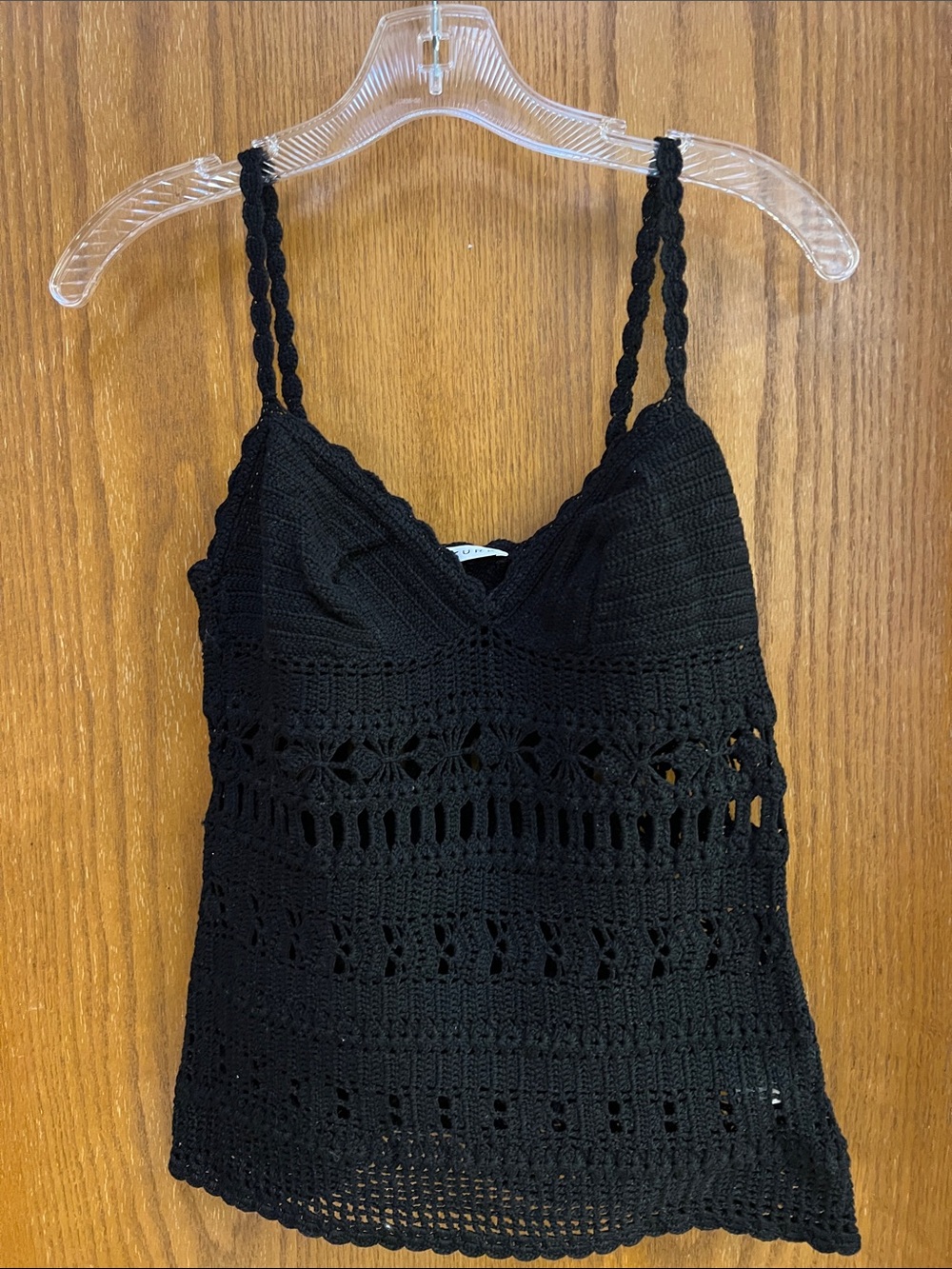Trina Turk Black Crochet Camisole Tank. Small. EUC.